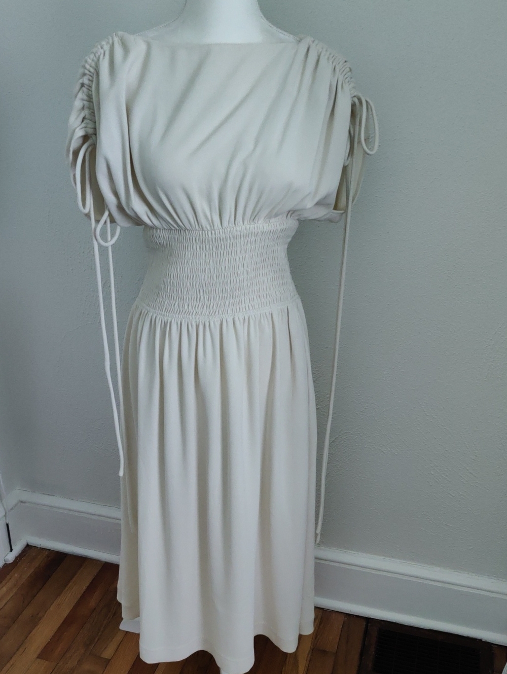 Modern Citizen Ayumi Gathered-Shoulder Dress In Cream